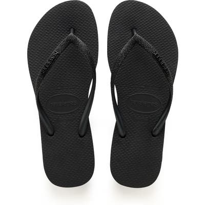 Havaianas Slim Glitter Flip Flop, /36 BR - Black