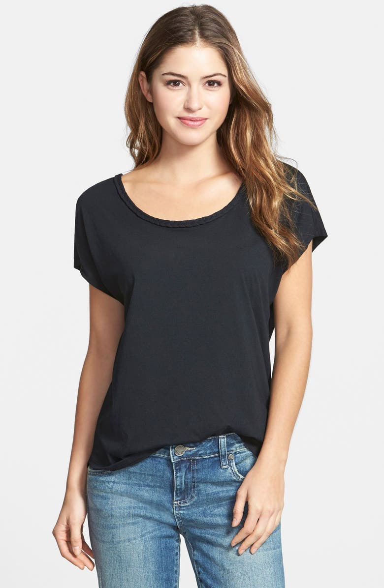 Two by Vince Camuto Braid Trim Jersey Tee | Nordstrom