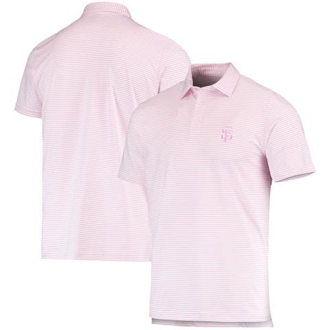 vineyard vines Men's Vineyard Vines Pink/White Boston Red Sox Bradley  Stripe Polo