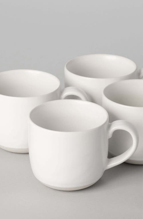 Shop Fable The Mugs Set Of 4 Stoneware Mugs In Cloud White