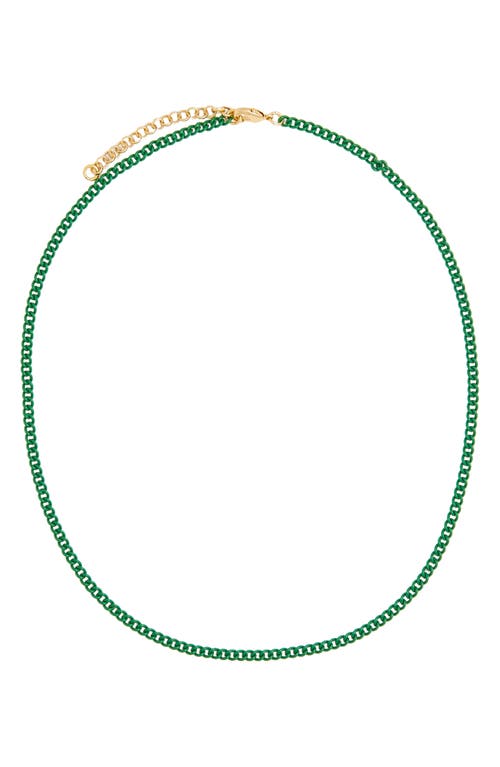 Painted Link Chain Necklace in Green