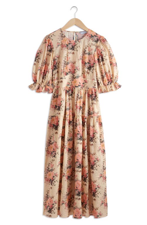 & Other Stories Floral Print Dress Yellow Dusty Light at Nordstrom,