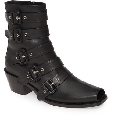 Burberry Albertina Buckle Moto Bootie - Black
