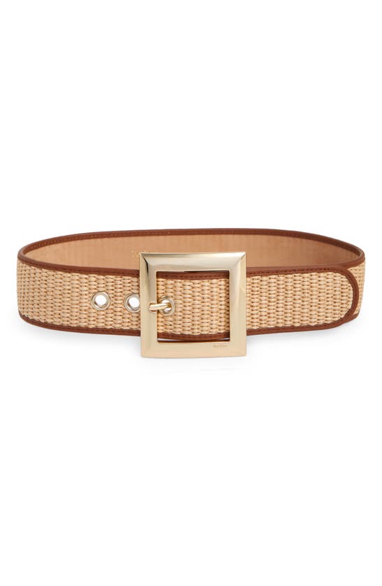 MAX MARA DIRETTA RAFFIA & LEATHER BELT