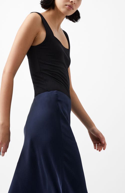 Shop French Connection Ennis Satin Skirt In Marine