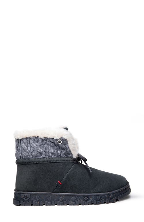 Minnetonka Norean Faux Fur Lined Slipper Bootie In Charcoal