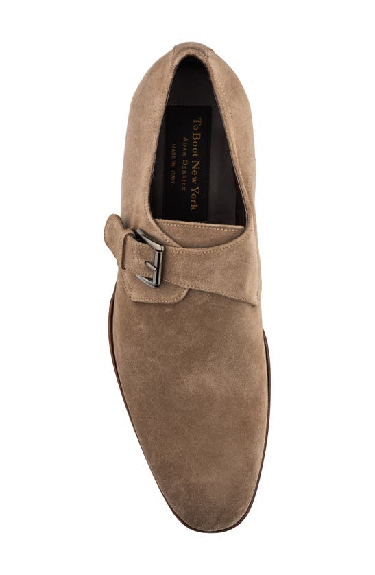 To Boot New York Bower Monk Strap Shoe In Taupe Suede