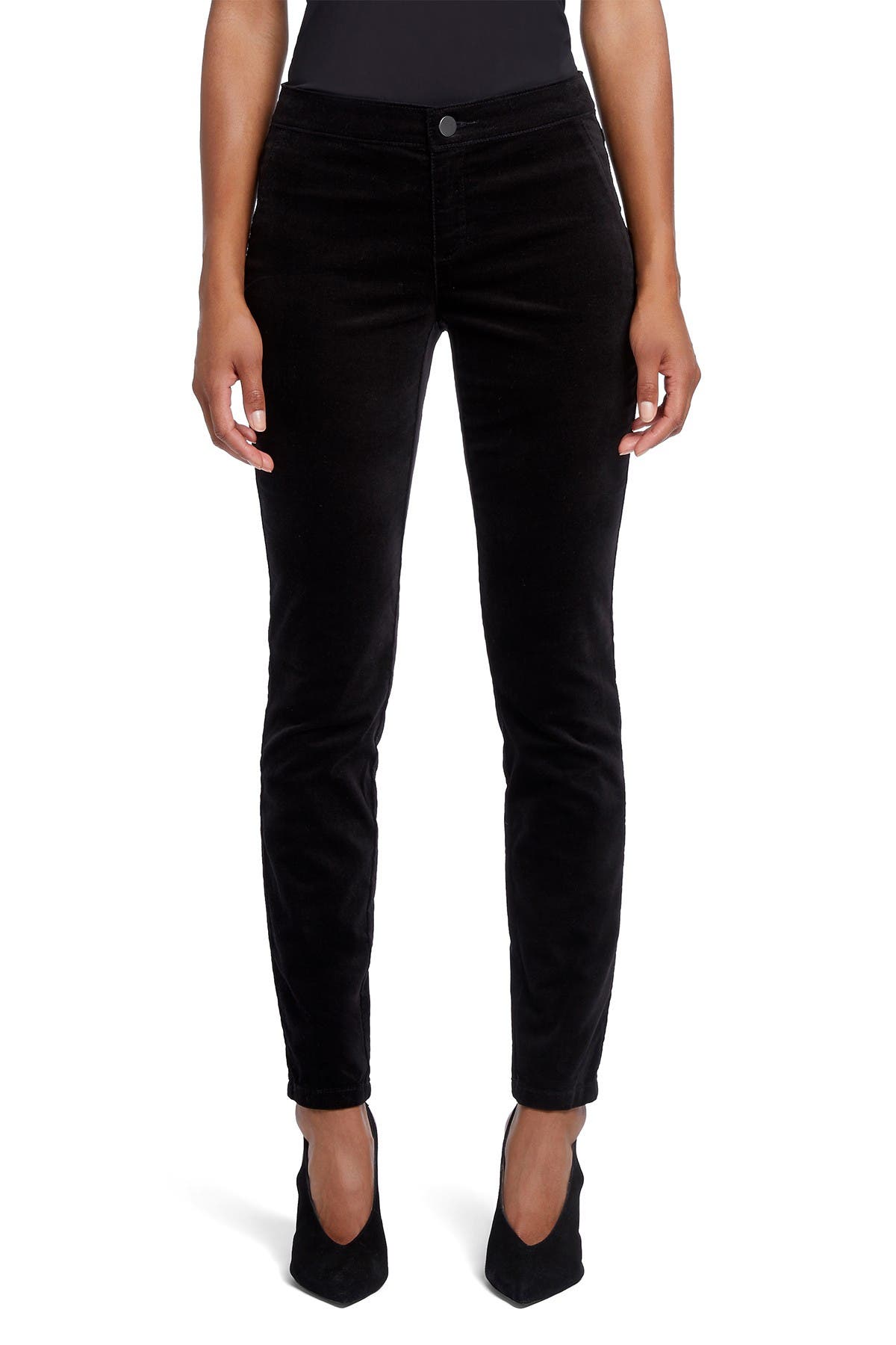 petite black velvet pants
