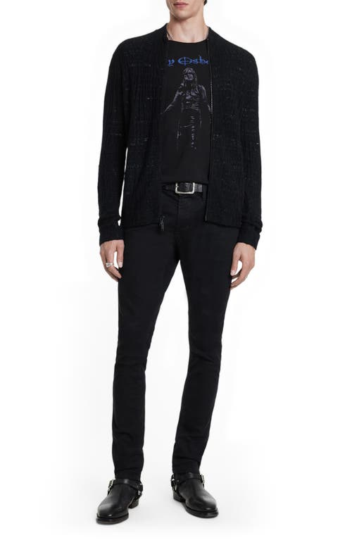 Shop John Varvatos Dubois Space Dye Knit Jacket In Black