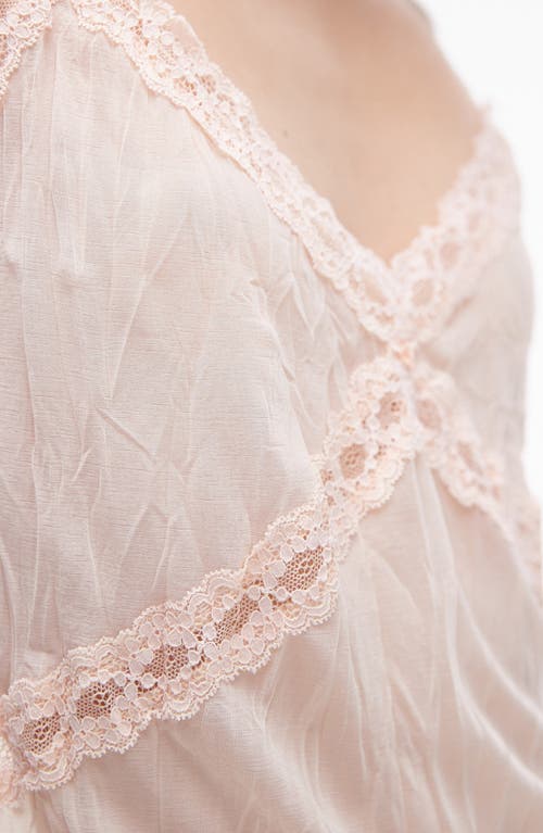 Shop Topshop Lace Accent Camisole In Light Pink