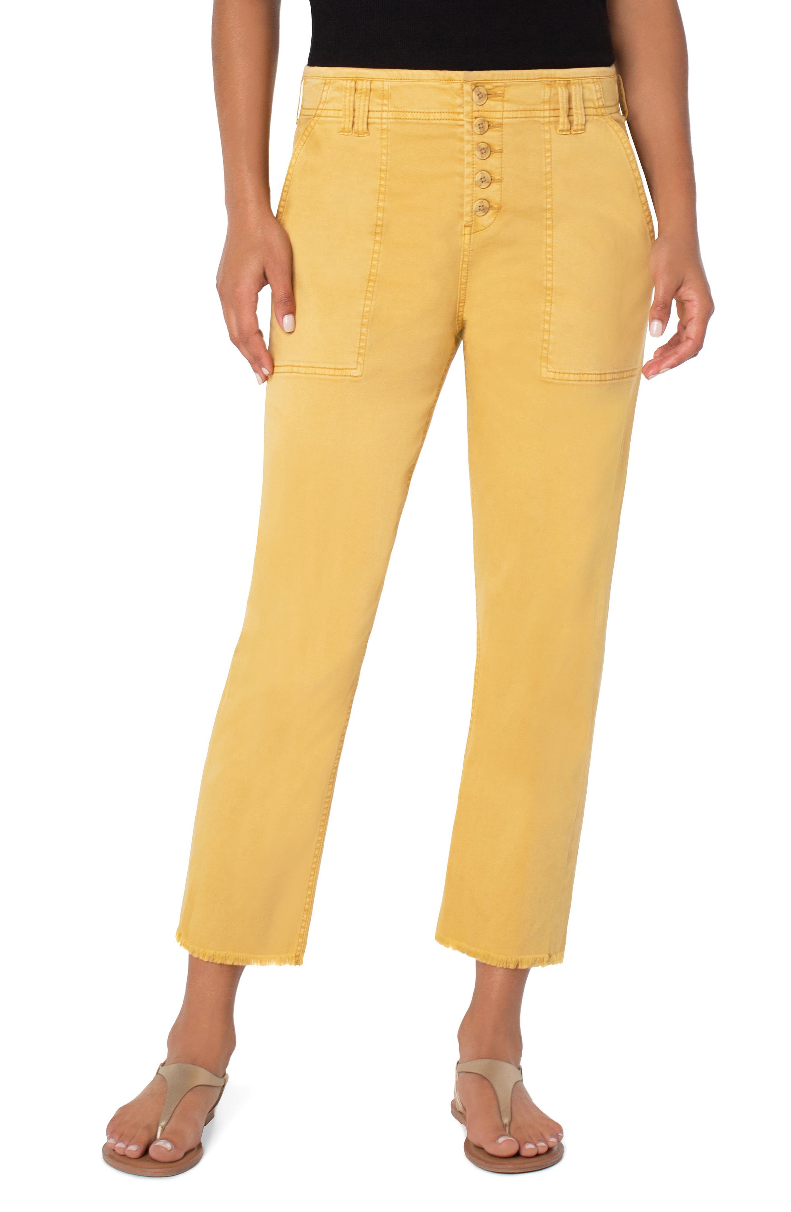 yellow high rise jeans