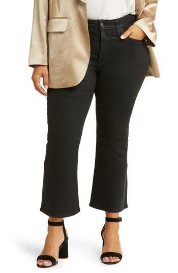 Shop Madewell Kick Out Crop Coated Jeans In True Black