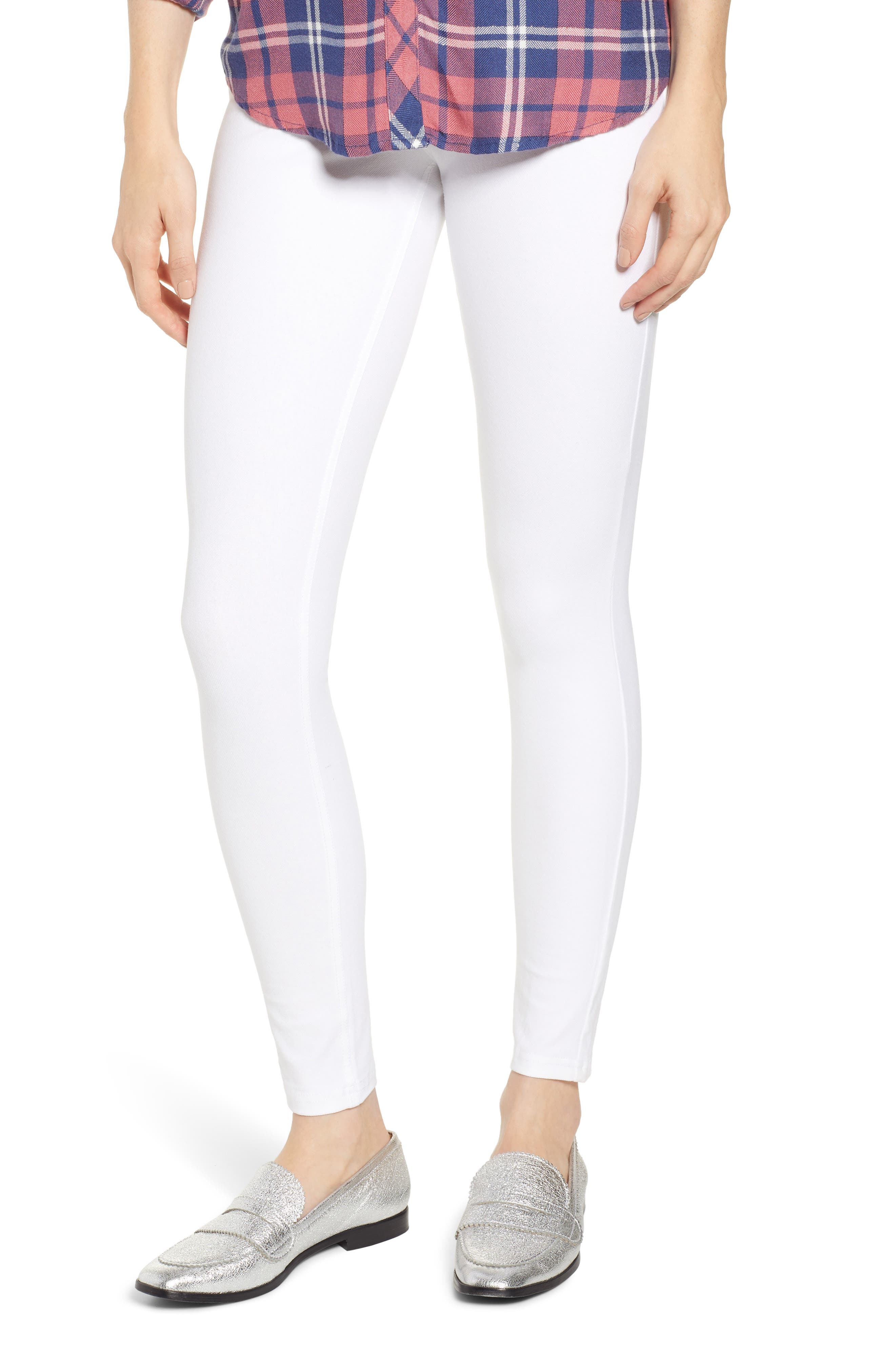Plus Size Hue Essential Denim Leggings, White