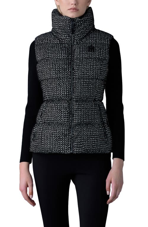 Shop Mackage Chaya-flp 750 Fill Power Down Puffer Vest In Black-white