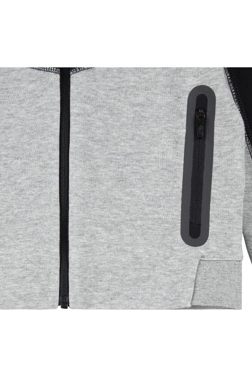 Shop Nike Kids' Tech Fleece Zip Hoodie & Joggers Set In Dark Grey Heather/black