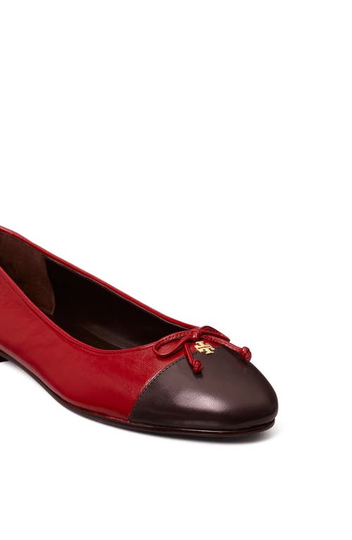 Shop Tory Burch Cap Toe Ballet Flat In Brick Lane/coco