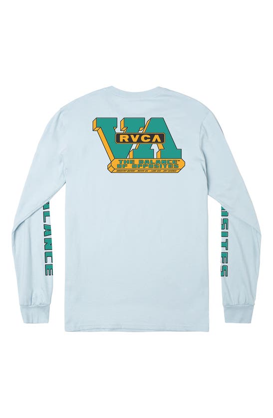 Shop Rvca Kids' Contract Long Sleeve Cotton Graphic Pocket Tee In Sky