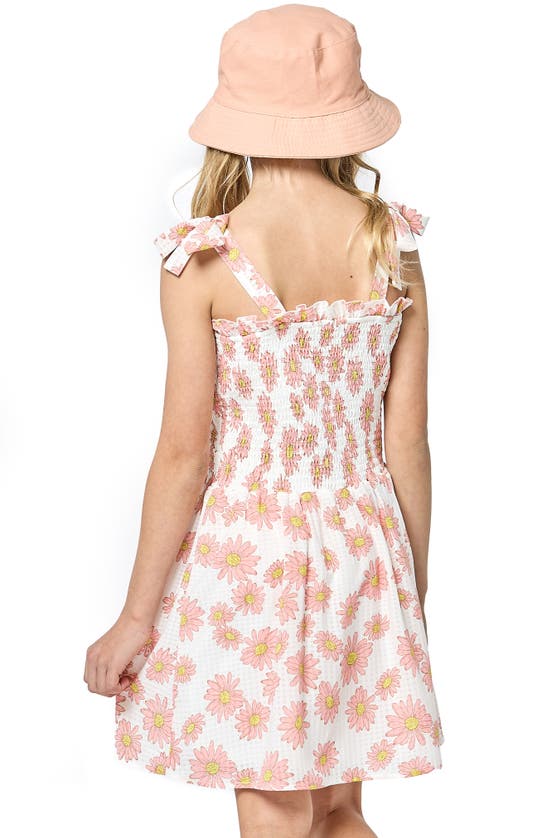 Shop Truly Me Kids' Daisy Smocked Sundress In Ivory Pink