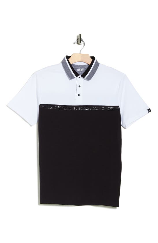 Shop Dkny Sportswear Jermey Colorblock Polo In White