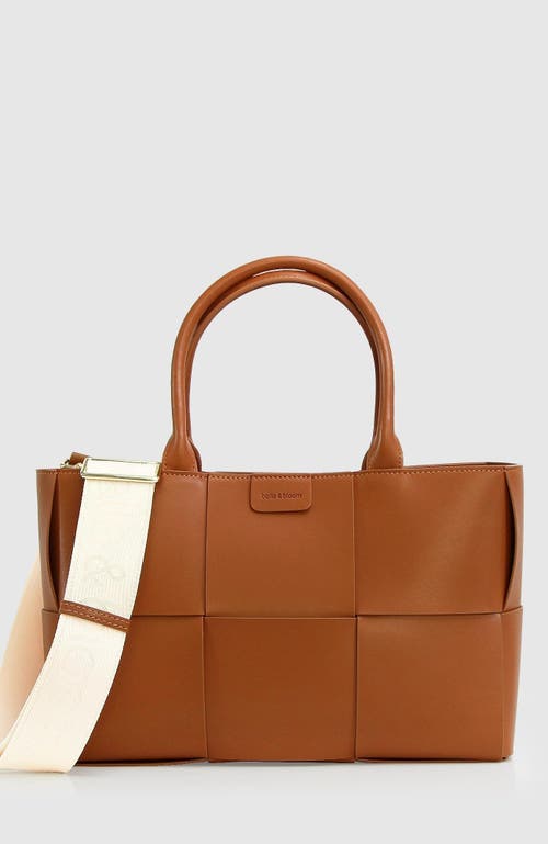 Belle & Bloom Long Way Home Woven Tote In Camel