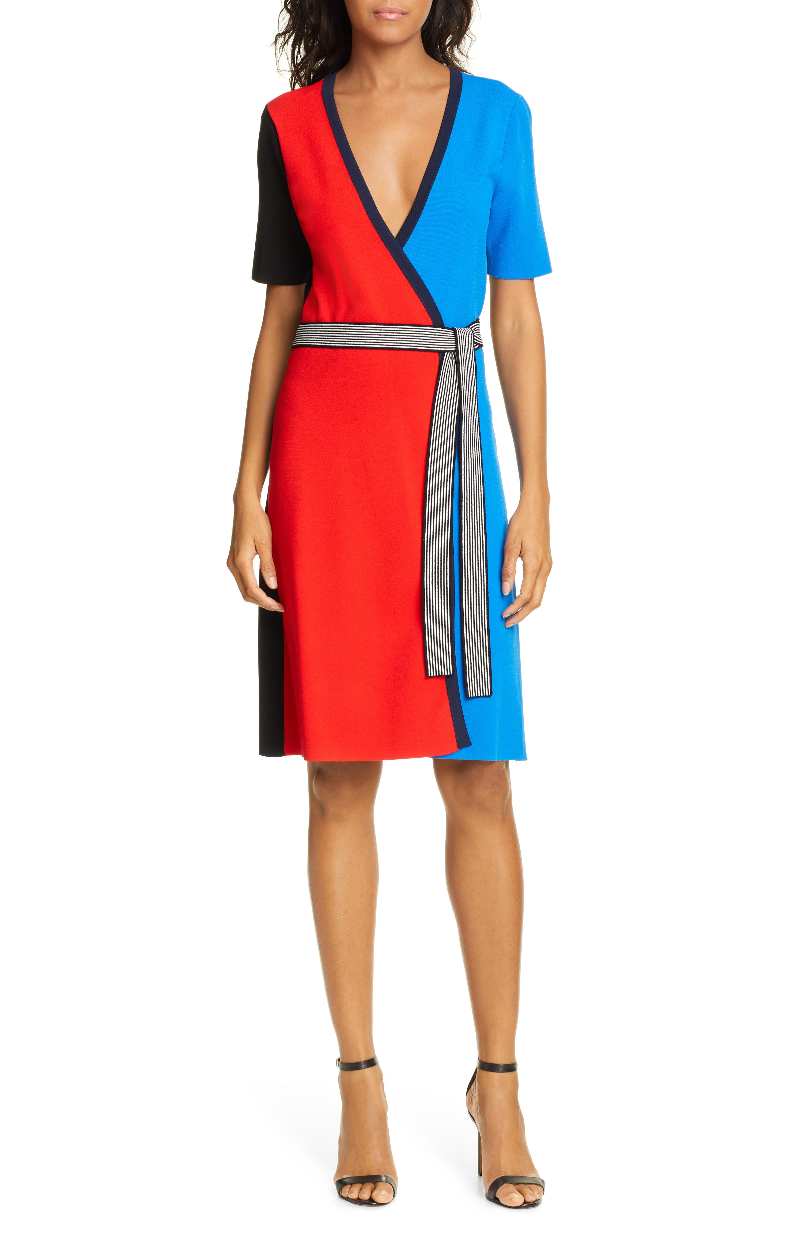 colorblock wrap dress
