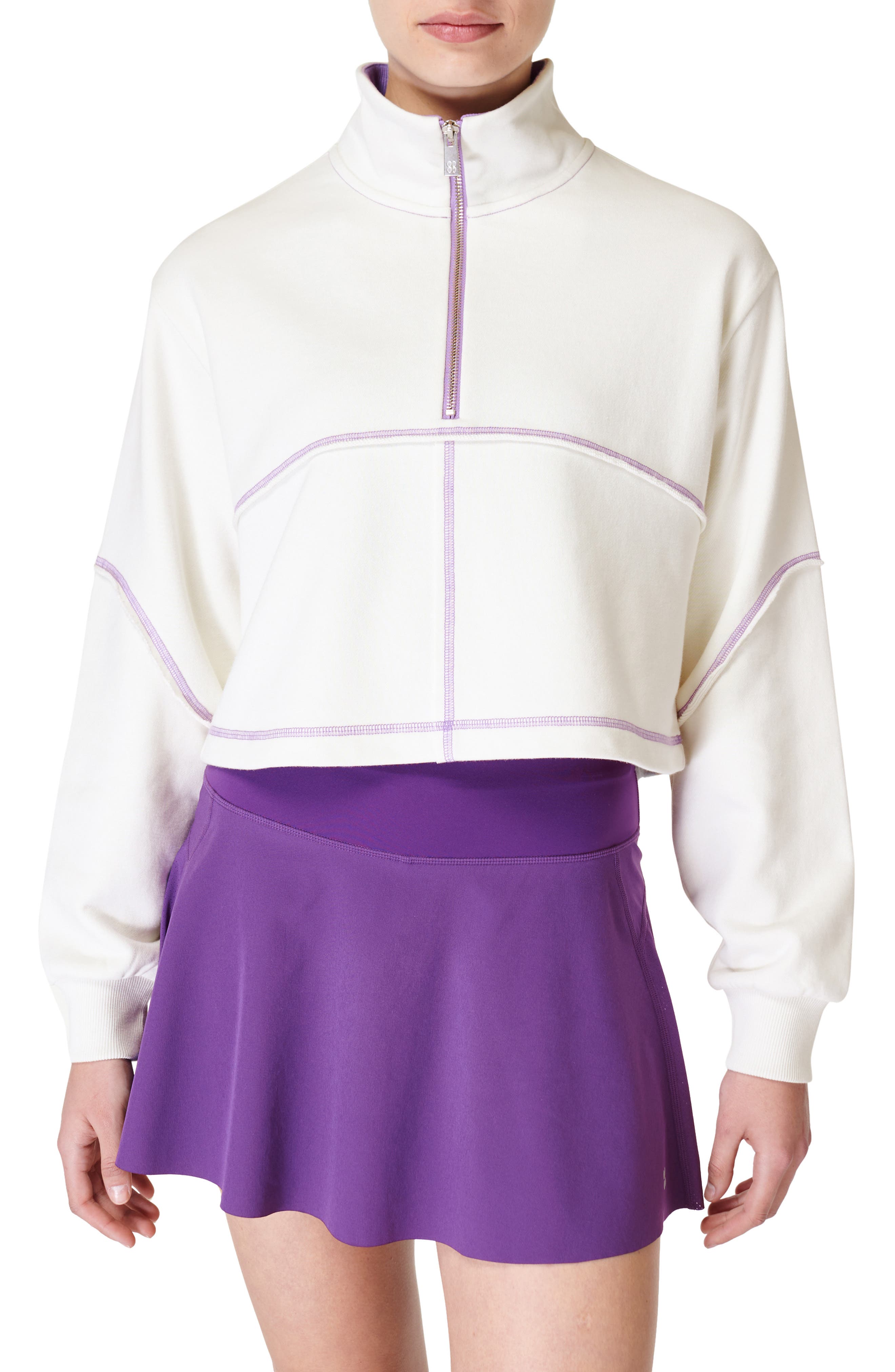 Sweaty Betty Revive Half Zip Crop Sweatshirt | Nordstrom