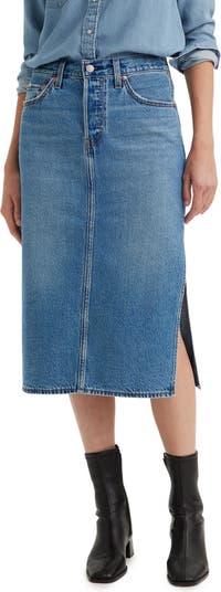 Levi's® Side Slit Denim Midi Skirt | Nordstromrack