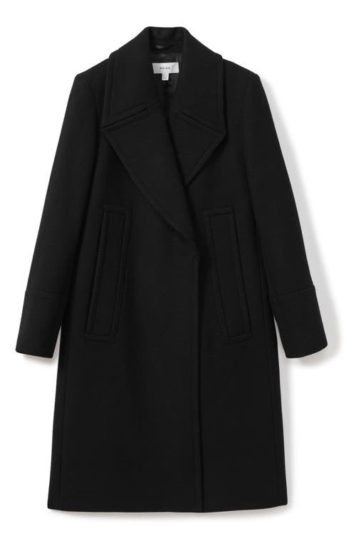 Shop Reiss Katia Wool Blend Felt Coat In Black