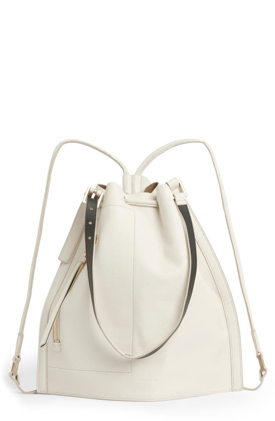 Allsaints Alpha Leather Backpack In Roe White