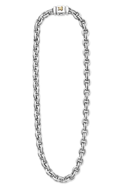 Shop Lagos Anthem Double Link Chain Necklace In Silver