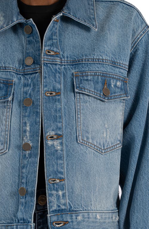 Shop Kut From The Kloth Dolly Crop Denim Jacket In Grateful