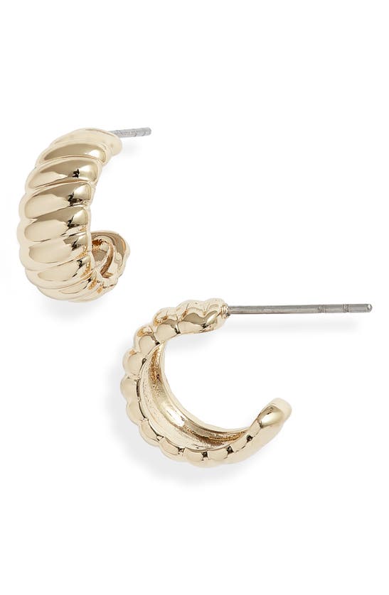 Shop Nordstrom Ridged Huggie Hoop Earrings In Gold