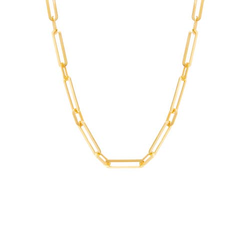 Shop Adina Eden By  Wide Elongated Paperclip Chain Necklace In Gold