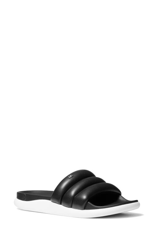 UPC 196108326903 product image for MICHAEL Michael Kors Finnie Slide Sandal in Black/White at Nordstrom, Size 8 | upcitemdb.com