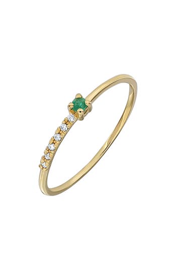 Bony Levy El Mar Trend Gemstone & Diamond Ring In 18k Yellow Gold Emerald