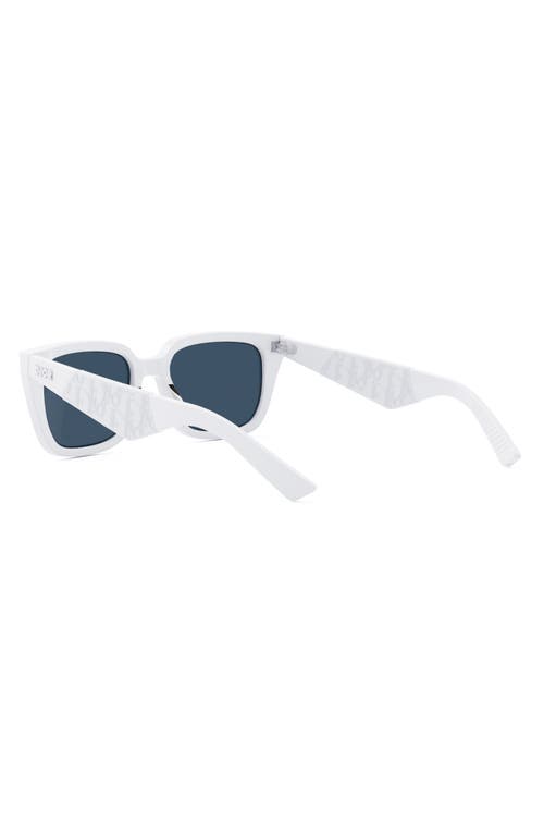 Shop Dior 'b27 S2i 55mm Square Sunglasses In White/blu Mirror