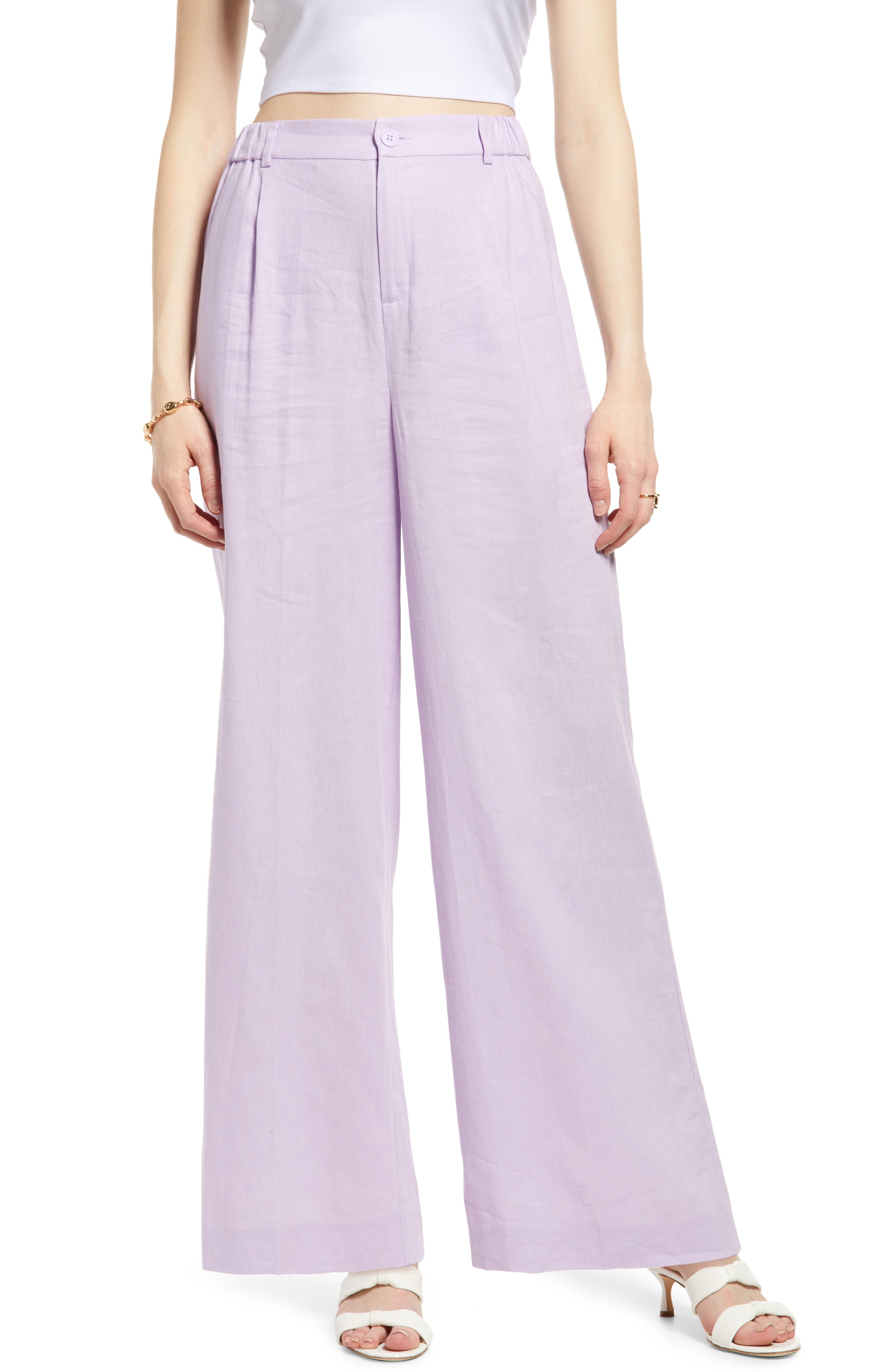 Purple Slacks and Chinos Capri and cropped trousers Stella McCartney Trouser in Lilac Womens Clothing Trousers 