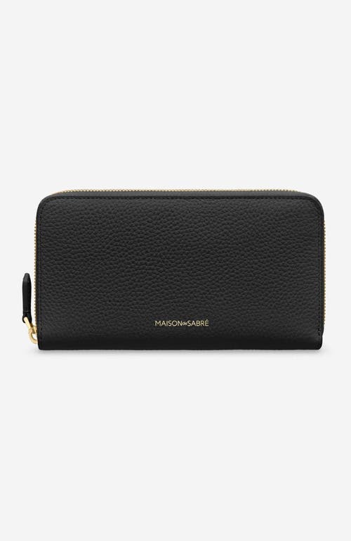 Maison De Sabre Maison De Sabré Long Leather Zip Wallet In Pomegranate Caviar