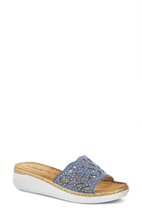 Flexus By Spring Step Windom Wedge Slide Sandal In Blue