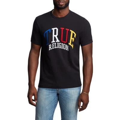 True Religion Brand Jeans Embroidered Logo T-Shirt, Black
