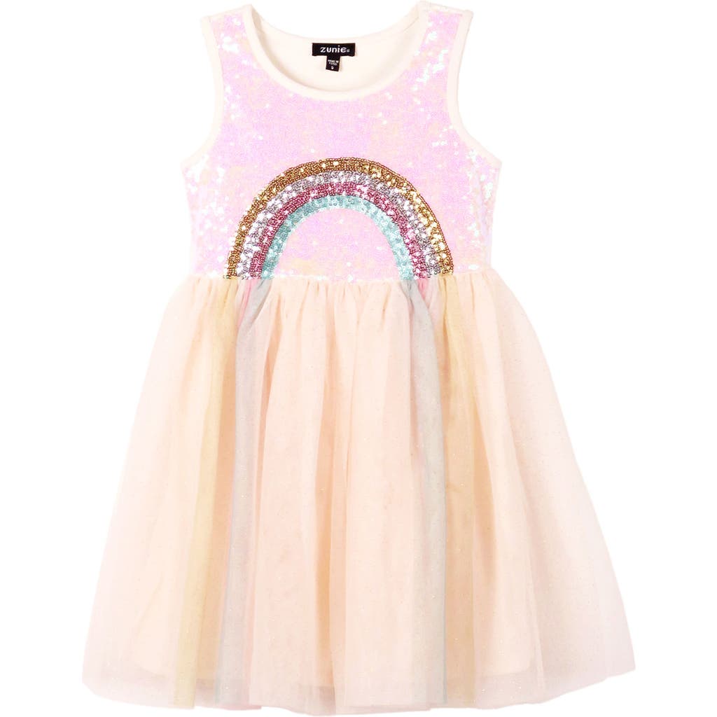 Zunie Kids' Rainbow Tutu Dress In Pink