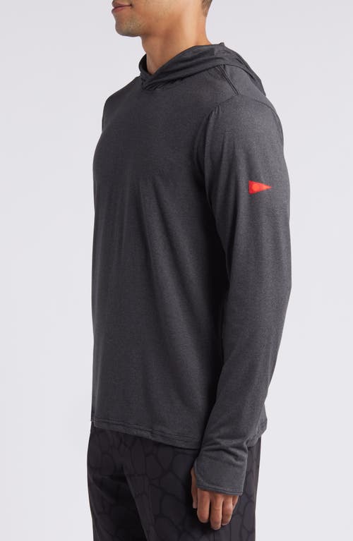 Shop Florence Sun Pro Adapt Long Sleeve Hooded Performance Top In Heather Black