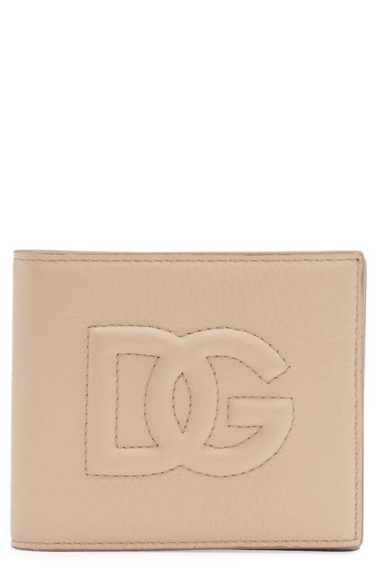 Shop Dolce & Gabbana Dg Quilted Leather Bifold Wallet In Sabbia