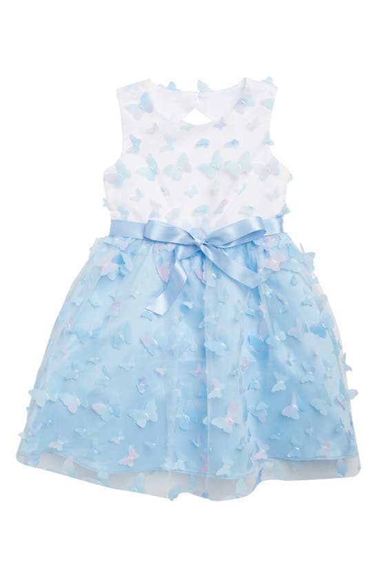 Little Angels Kids' 3d Butterfly Dress In Blue Multi