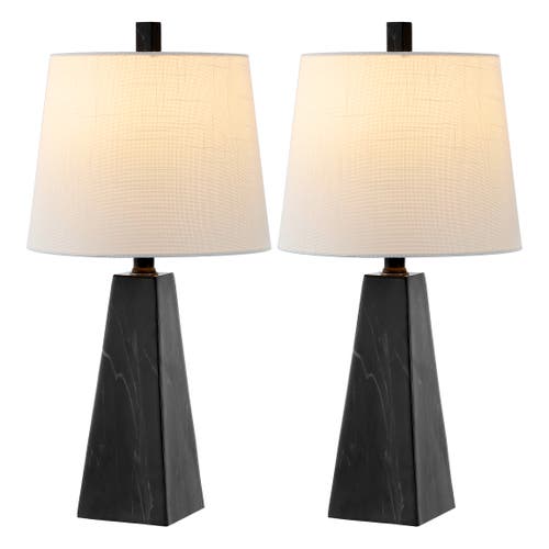 Jonathan Y Owen Table Lamp In Black Marble Finish- Set Of 2