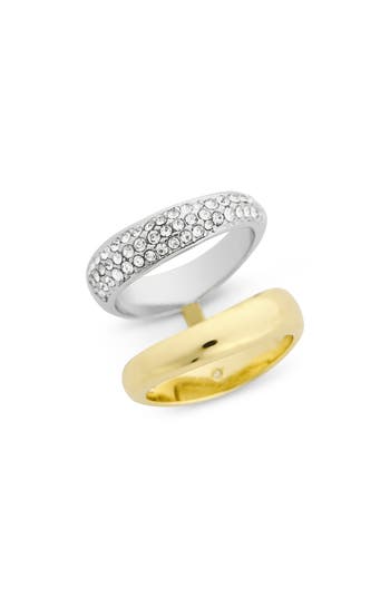 Covet Faux Stack Cz Ring In Two Tone