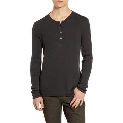 John Varvatos Star Usa Slim Fit Ribbed Henley, Grey