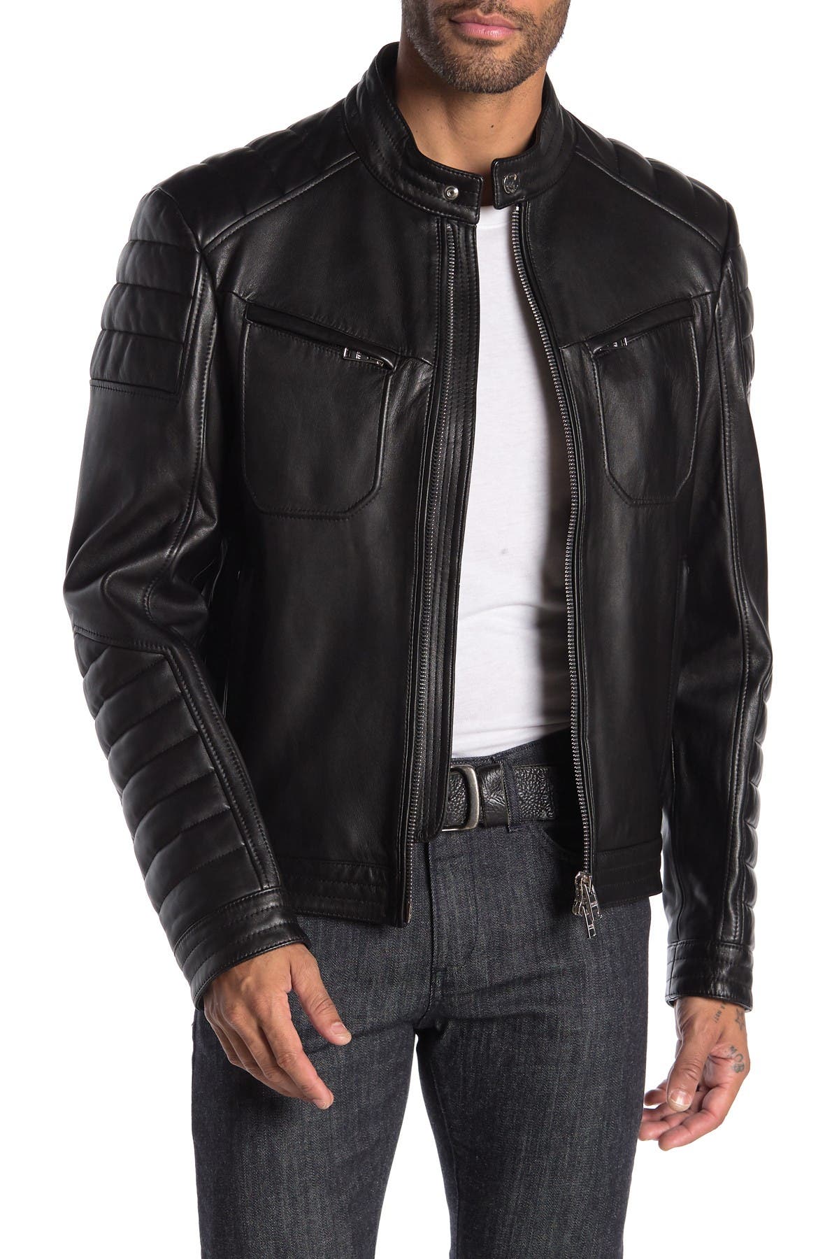BOSS | Nirkan Moto Lamb Leather Jacket 