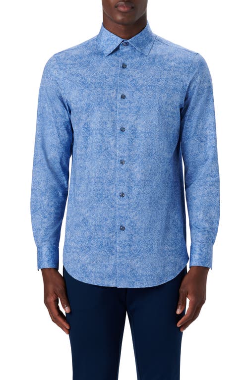 Bugatchi OoohCotton® Button-Up Shirt in Cobalt 