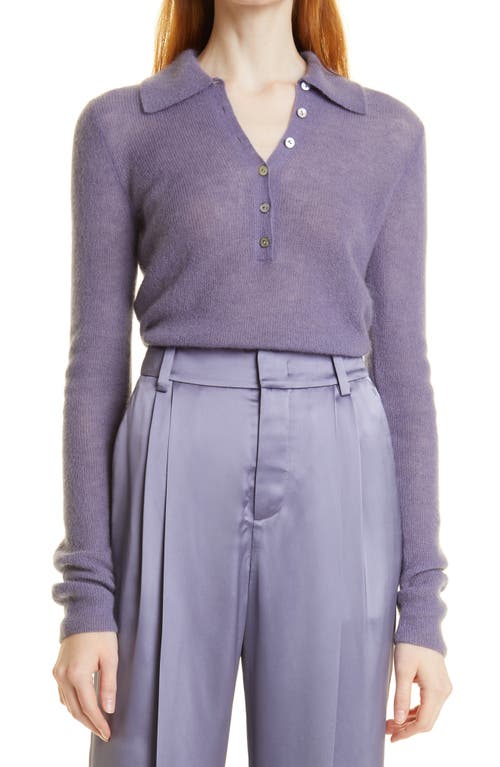 Vince Mohair & Wool Blend Polo Sweater in Mauve Iris